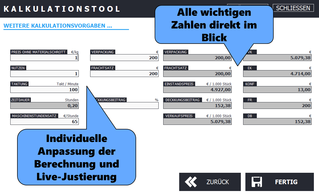 VBA-Kalkulator: Live-Kalkulation bei Eingabe (anonymisiert)